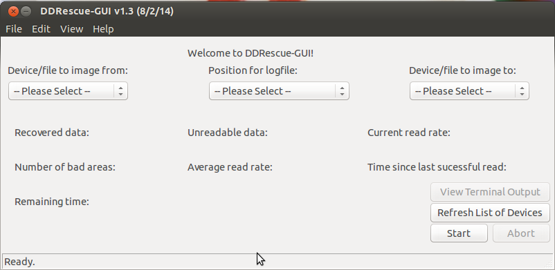 Ddrescue free open source data recovery software - GUI