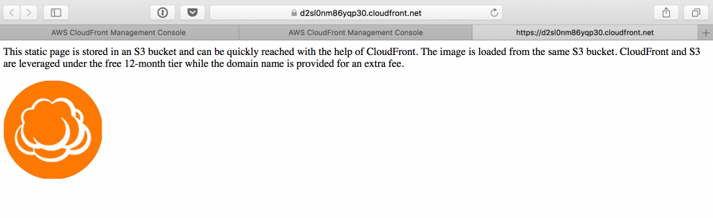 CloudFront sample page