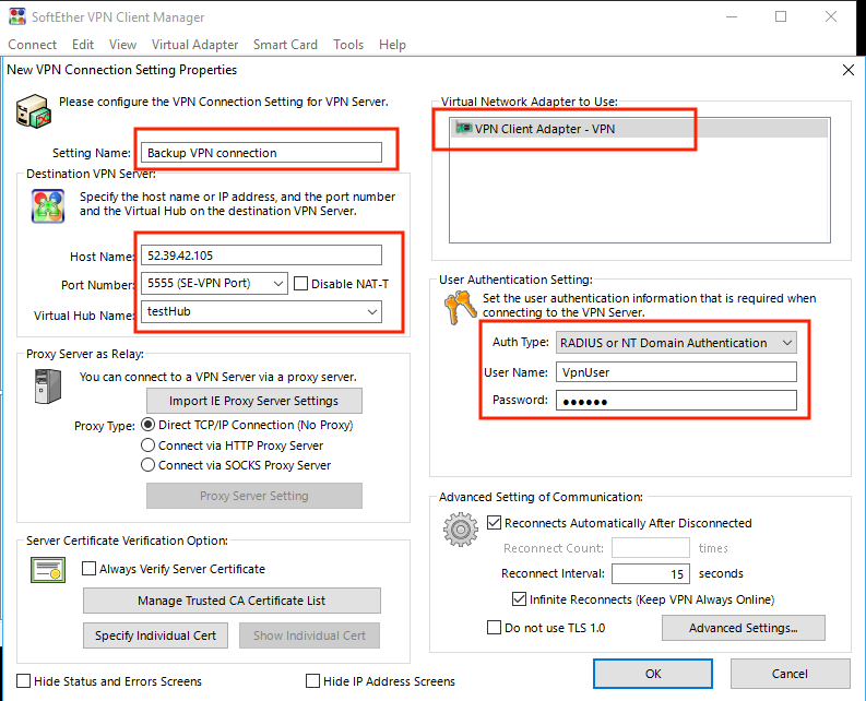 RADIUS or NT Domain Authentication