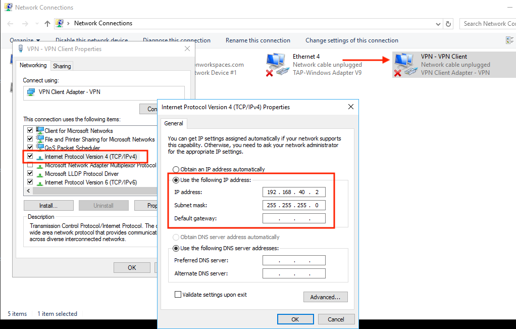 VPN server configuration