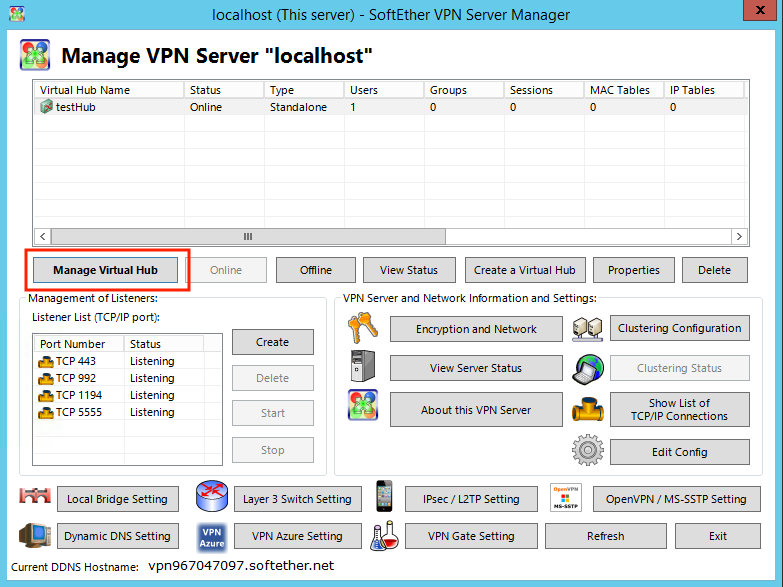 Manage Virtual Hub