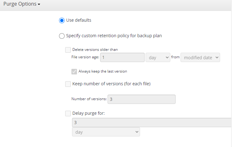 MSP360 Managed Backup Service: Custom Settings: Image-Based BackupBackup Service: Microsoft Exchange Backup