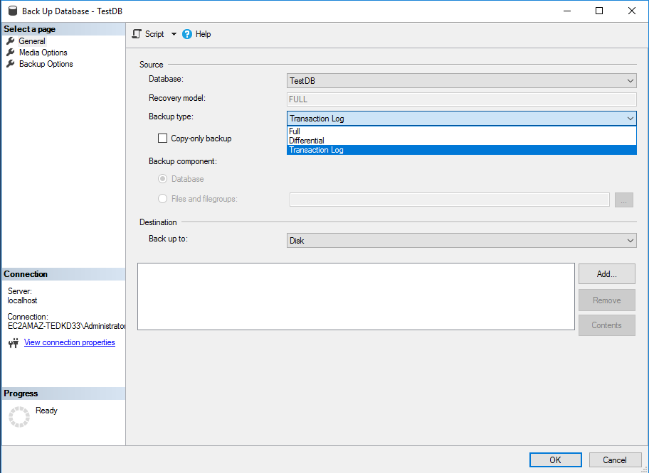 How to take transaction log backup on SQL 2008