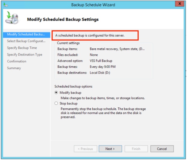 Multiple Scheduled Backups with Windows Server Backup