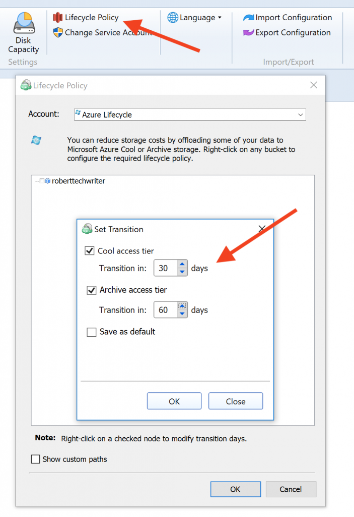 Setting up Azure lifecycle management