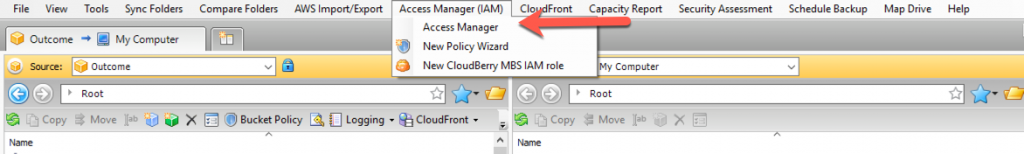 manage IAM within MSP360 Explorer