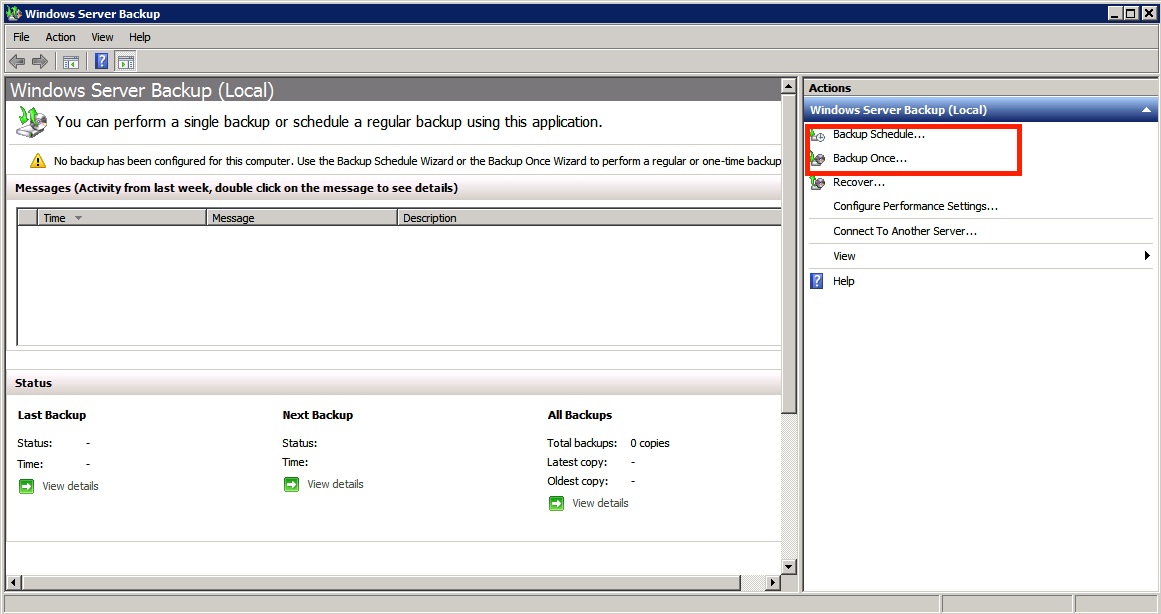 Windows Server 2008 System Restore Point