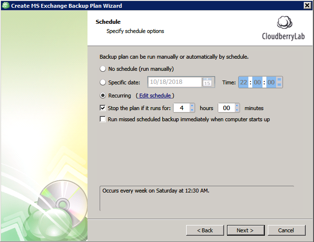 Incremental Backup of Exchange Server