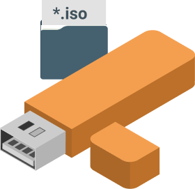 Bare-metal recovery from USB or ISO file