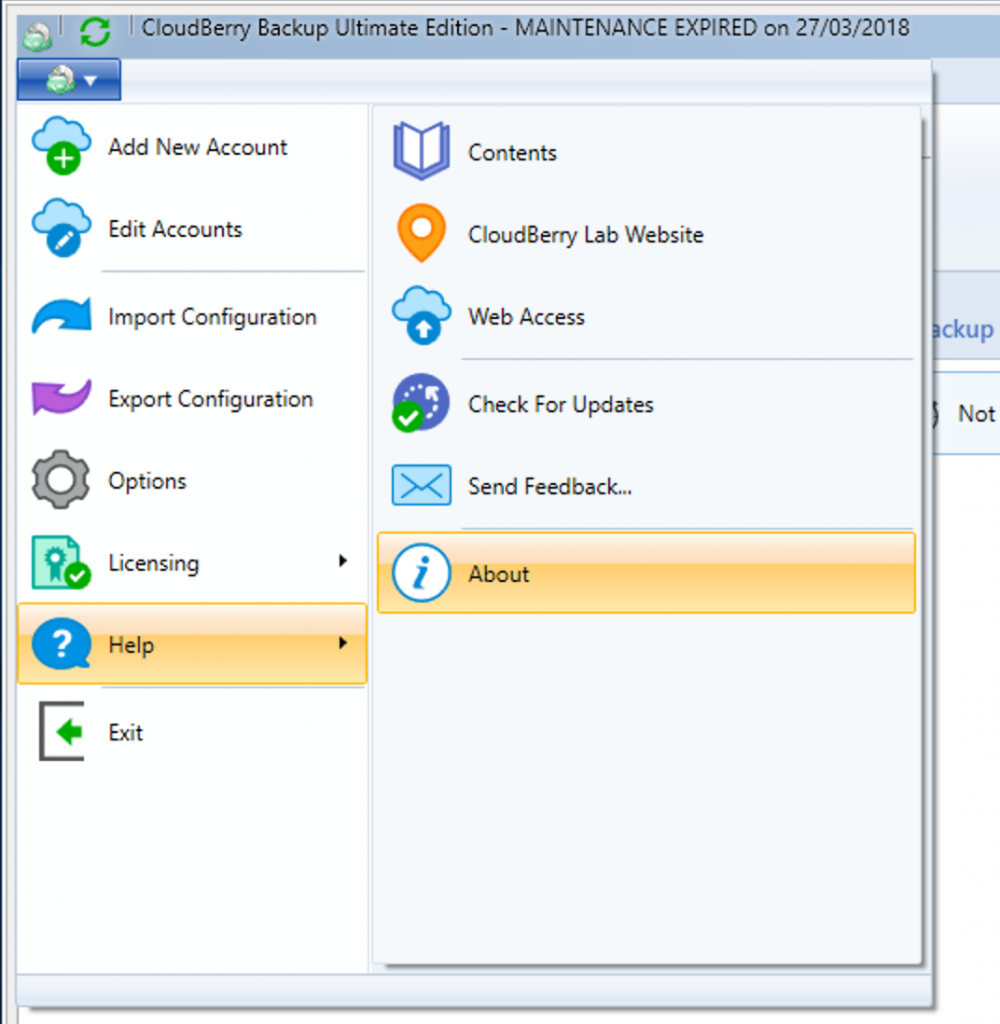 cloudberry server maintenance expired