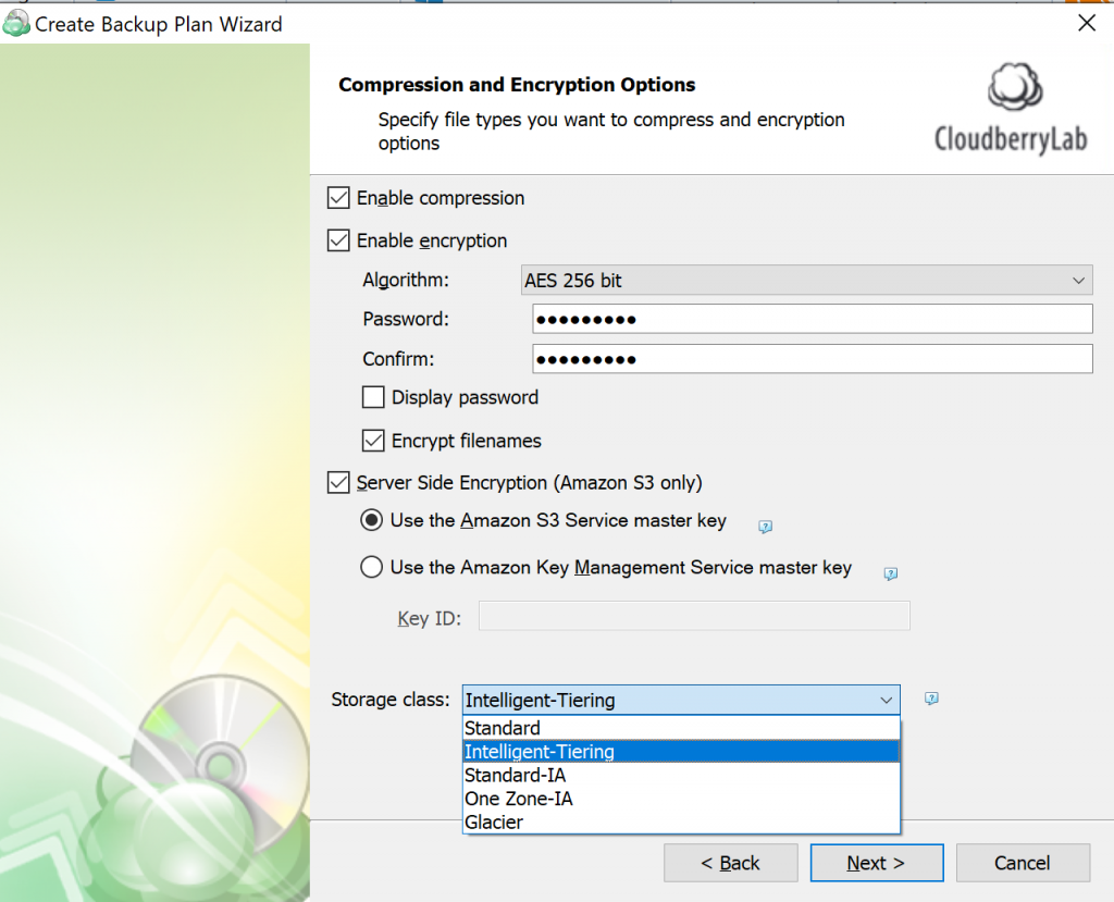 Compression and Encryption step