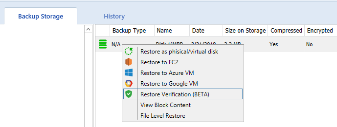 Restore Verification