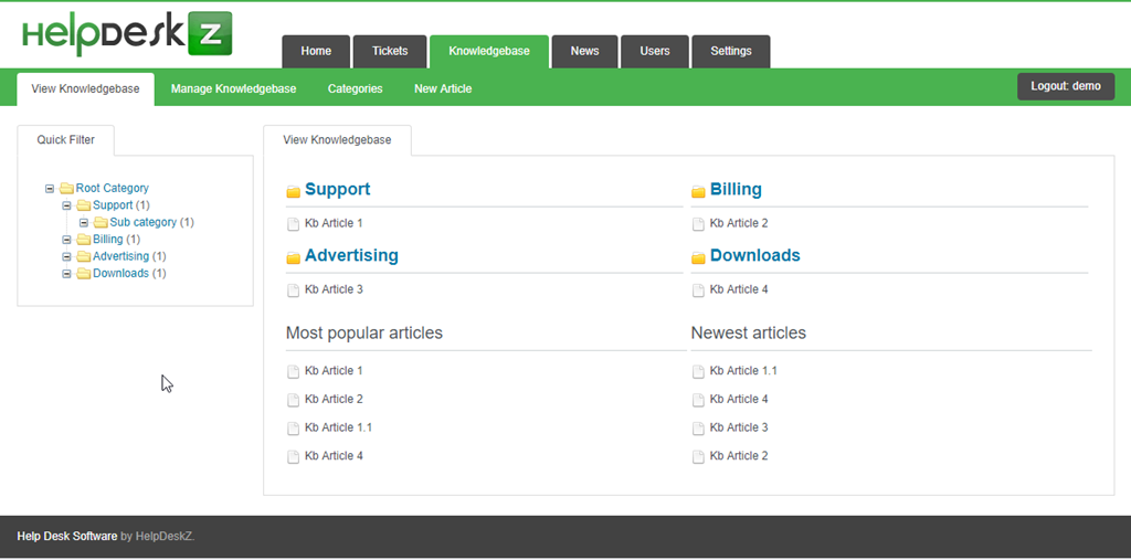 Helpdesk Z open source ticketing software - screenshot