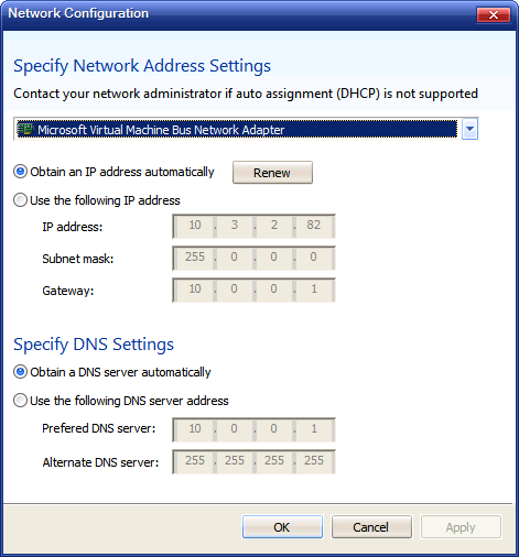 IP configuration feature