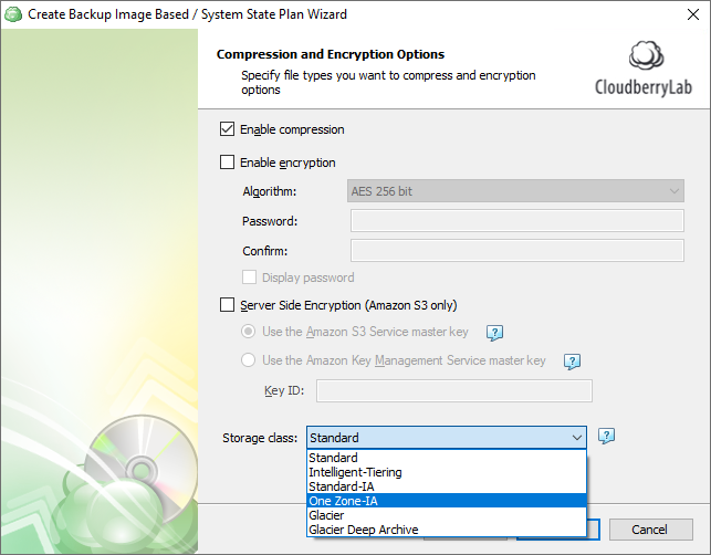 encryption and compression screen