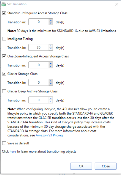 S3 Glacier storage class