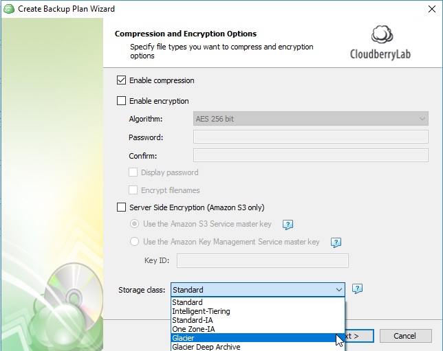 Compression and Encryption step