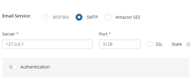 SMTP Settings in MSP360 Managed Backup