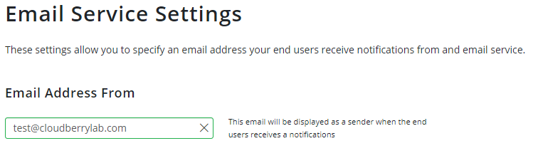 Email Service Settings of MSP360 Managed Backup