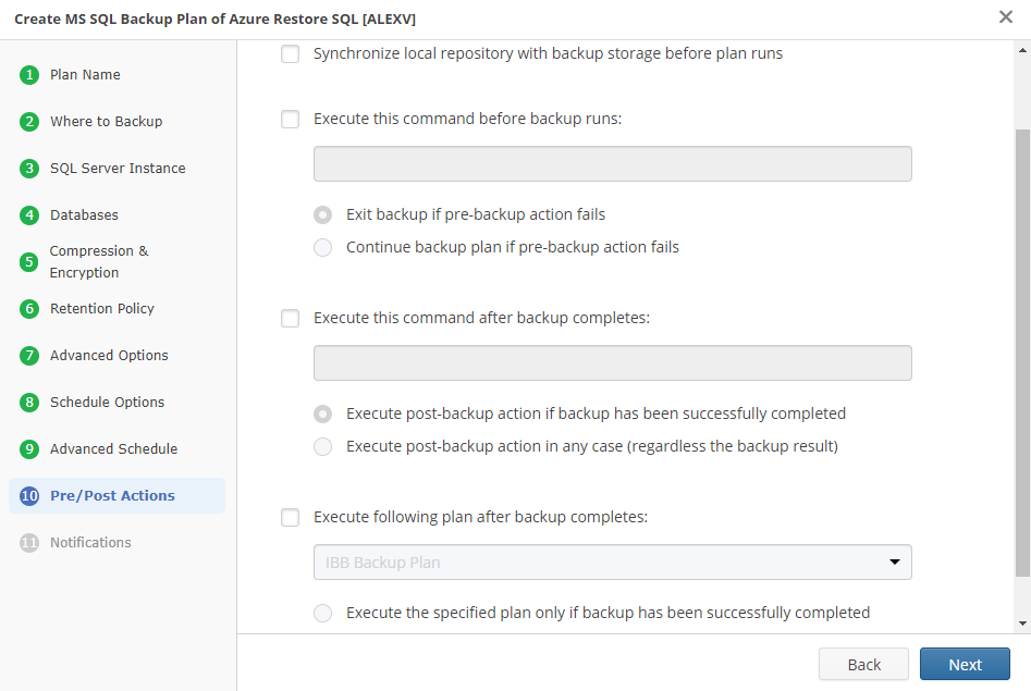 MSP360 Managed Backup Service: Pre- and Post Actions