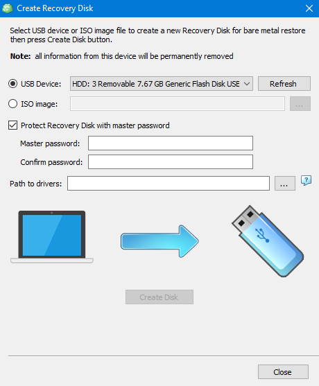 Creating a Recovery Disk in MSP360 Managed Backup Service