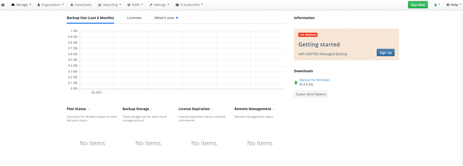 MSP360 Managed Backup Service Console