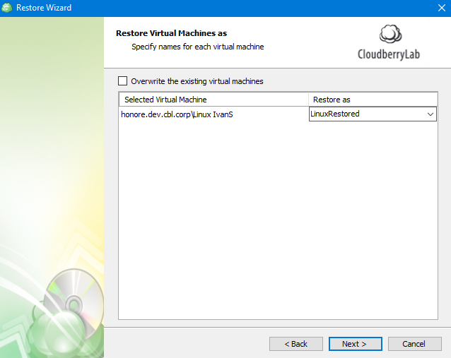 Choosing How to Restore VM in MSP360 Managed Backup Service Agent