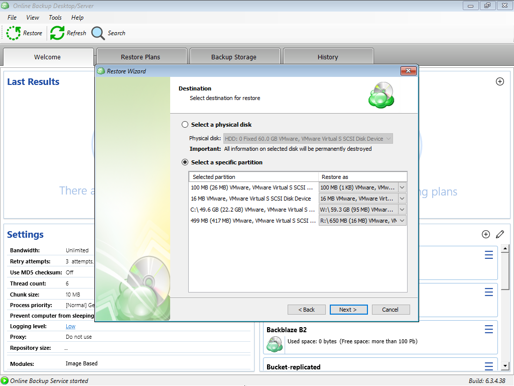 Selecting Specific Partitions for UEFI Environment in MSP360 Managed Backup