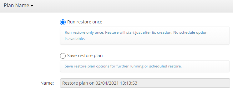 Choosing Whether to Save a Plan in MSP360 Managed Backup Console