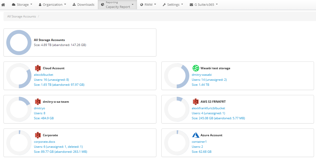 <SP360 Managed Backup Service: Checking Space