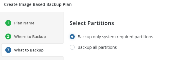 MSP360 Managed Backup: Choosing Partitions to Back Up