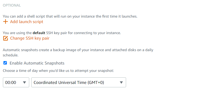 Enabling Automatic Snapshots for an Amazon Lightsail Instance