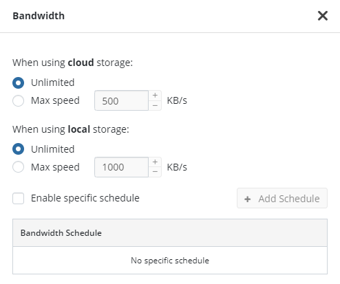 MSP360 Managed Backup: the New Configuration's Bandwidth Options