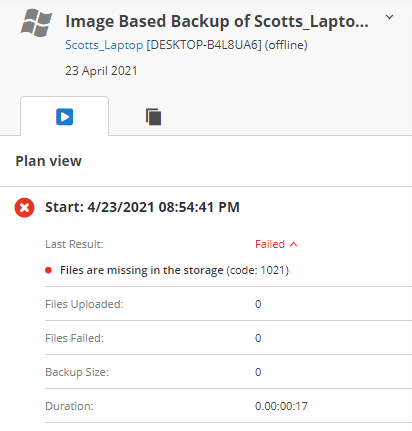 MSP360 Managed Backup: Error Details