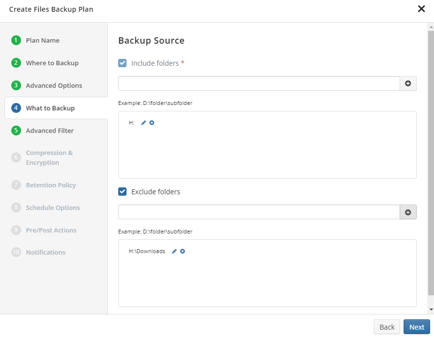 MSP360 Managed Backup: Backup Source