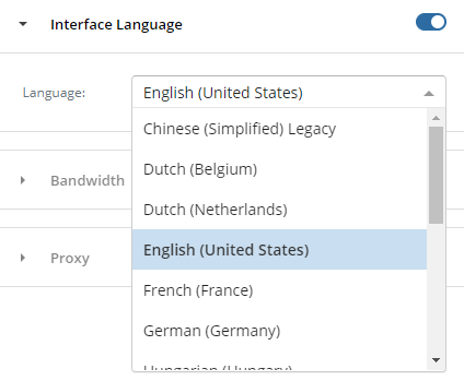 MSP360 Managed Backup: Setting Language for the New Configuration