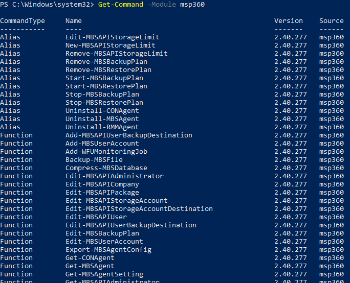 Get-Command -Module msp360 script
