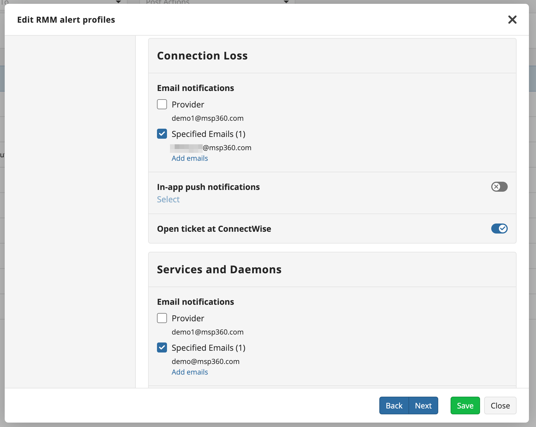Customized Action Settings | MSP360 Blog Customized Action Settings