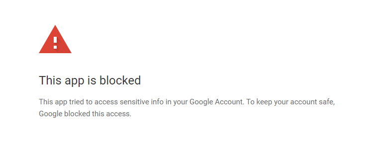 Rejected access to Google Workspace backup