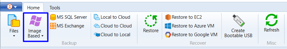 Image-based backup plan