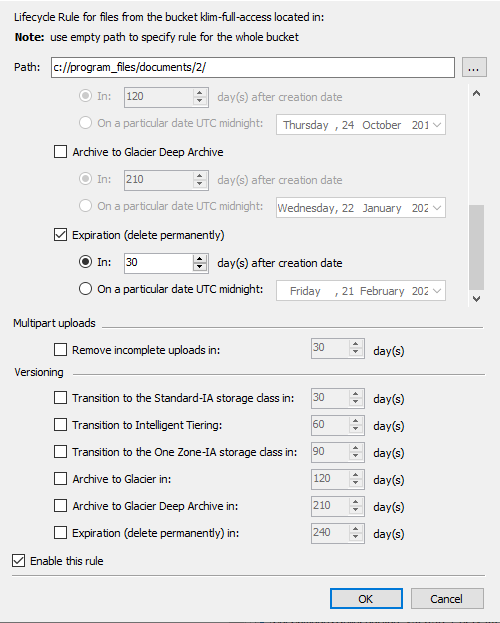 S3 Bucket Lifecycle Configuration Object Expiration Setup