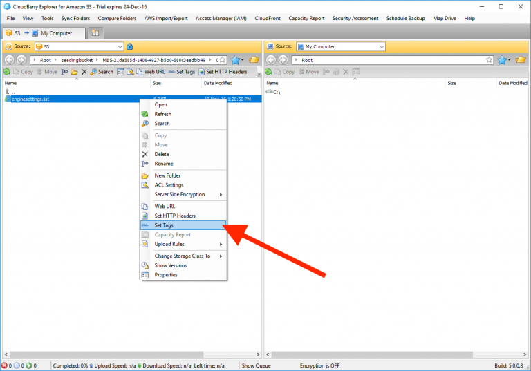 Amazon S3 Object Tagging in MSP360 Explorer