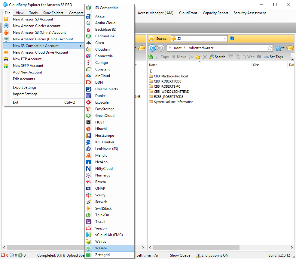 Support for Wasabi storage in MSP360 Backup and Explorer