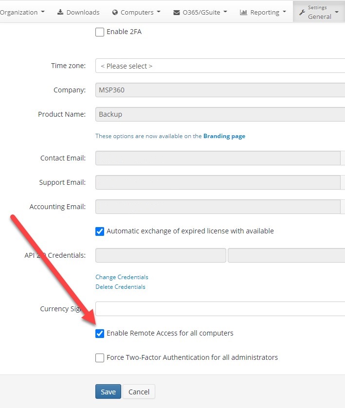 Enable remote access