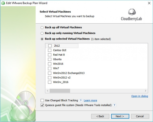 Backing Up a VMware Virtual Machine in MSP360 Managed Backup