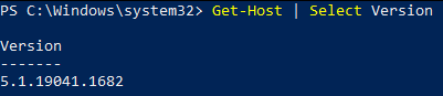 Get-Host | Select version cmdlet
