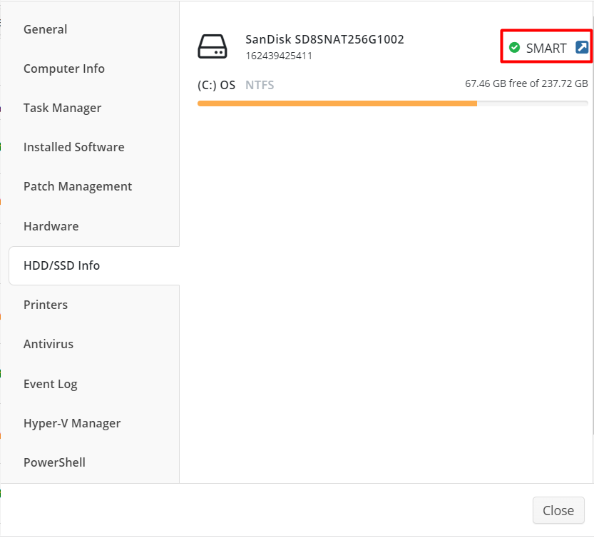 HDD/SSD info