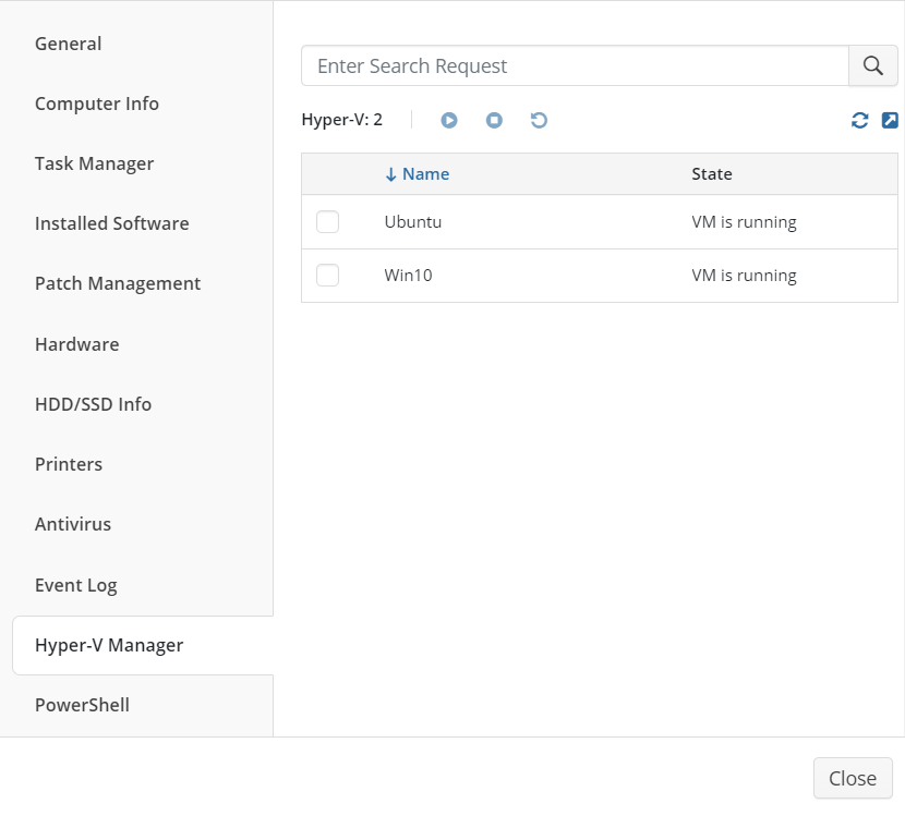 Hyper-V manager