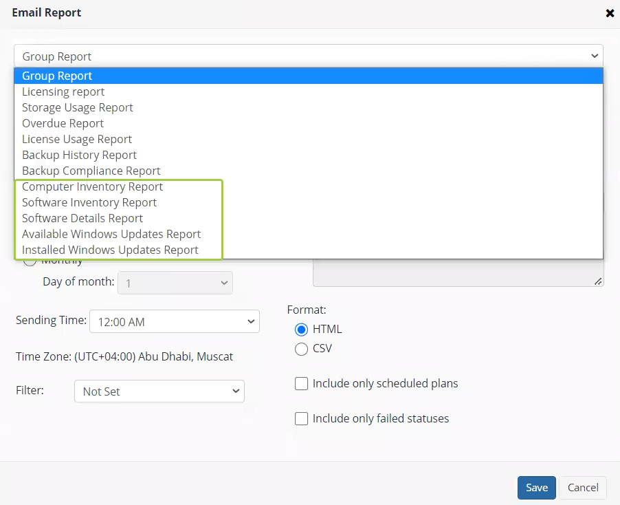 scheduled reports 