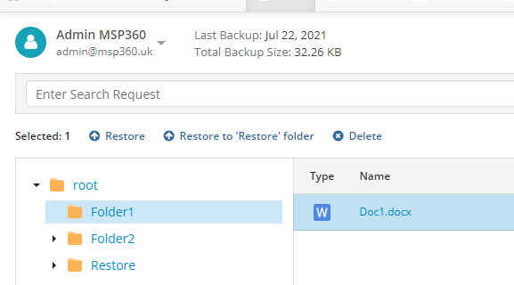 Deleting a Drive Backup in MSP360 Managed Backup